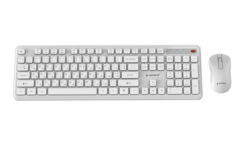 Комплект (клавіатура, миша) бездротовий Gembird KBS-WPS-01-W-CYRL White