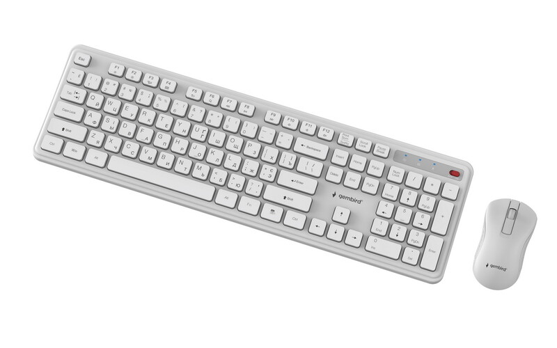 Комплект (клавіатура, миша) бездротовий Gembird KBS-WPS-01-W-CYRL White