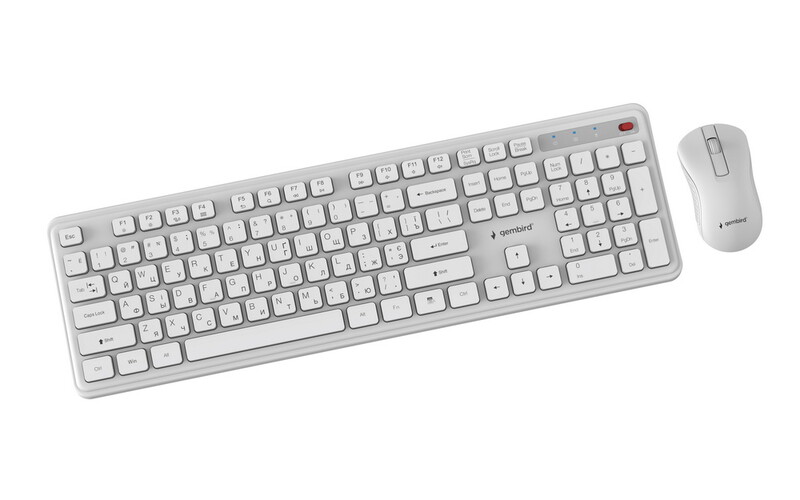Комплект (клавіатура, миша) бездротовий Gembird KBS-WPS-01-W-CYRL White