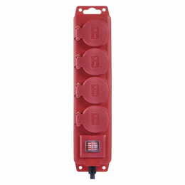 Фільтр живлення Emos (P14201) з вимикачем, 4 розетки, 1.5мм2, 10м, Red