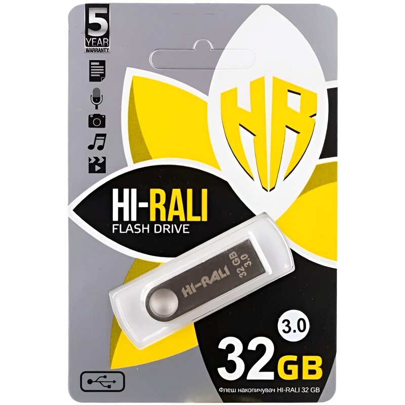 Флеш-накопитель USB3.0 32GB Hi-Rali Shuttle Series Silver (HI-32GB3SHSL)