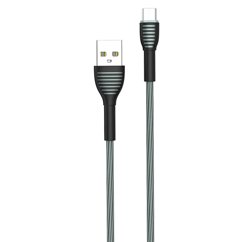 Кабель ColorWay USB - micro USB (M/M), Braided Cloth, 3 А, 1 м, Gray (CW-CBUM041-GR)