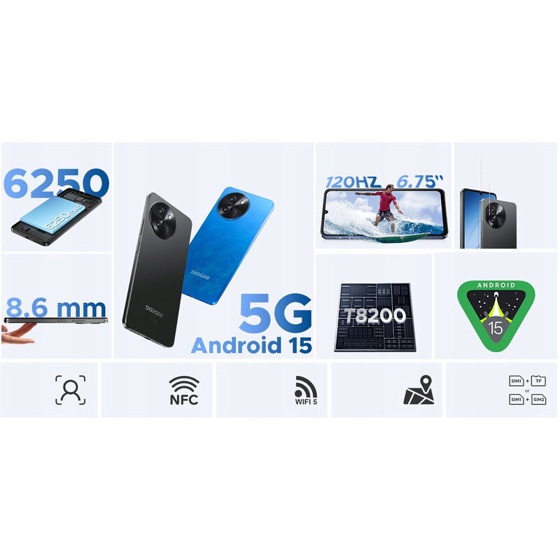 Смартфон Doogee Note 59 8/128GB Blue (6923740250303)