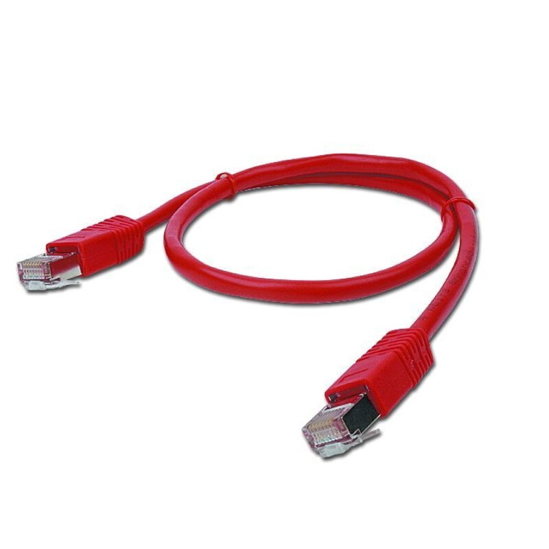 Патч-корд FTP Cablexpert (PP22-1M/R) cat.5Е, літой, 50u штекер з защелкою, 1м, червоний