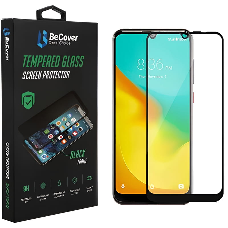 Защитное стекло BeCover для ZTE Blade A51/A71 Black (706670)