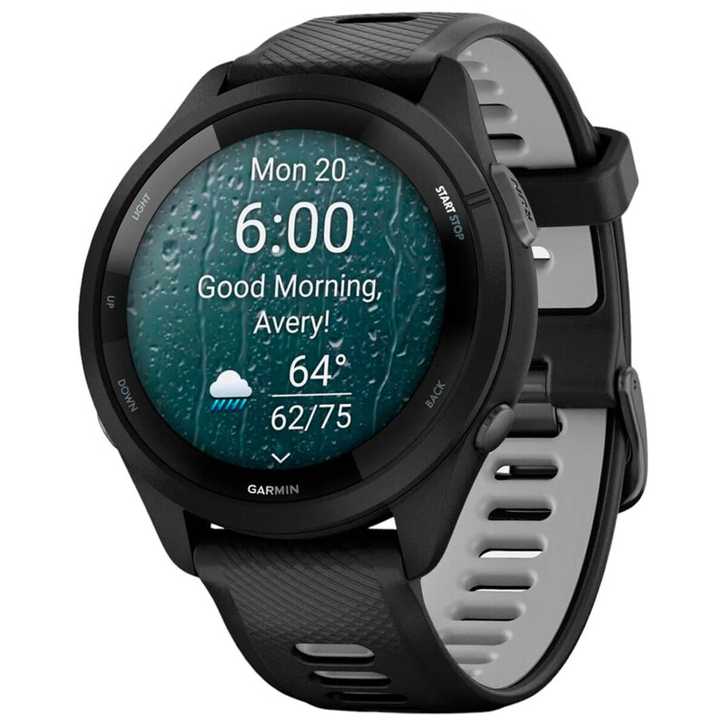 Смарт-годинник Garmin Forerunner 265 Black Bezel and Case with Black/Powder Gray Silicone Band (010-02810-10)