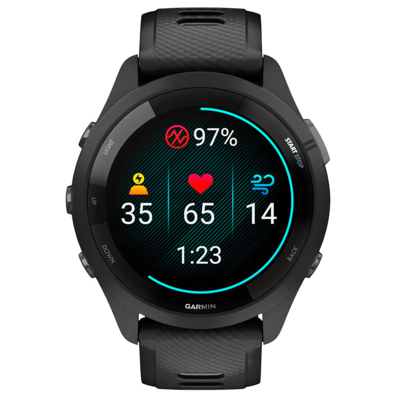 Смарт-годинник Garmin Forerunner 265 Black Bezel and Case with Black/Powder Gray Silicone Band (010-02810-10)