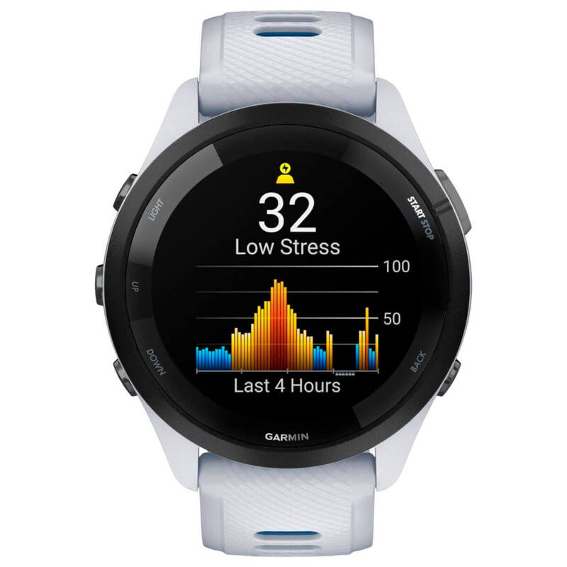 Смарт-годинник Garmin Forerunner 265 Black Bezel with Whitestone Case and Whitestone/Tidal Blue Silicone Band (010-02810-11)
