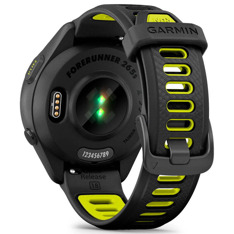 Смарт-годинник Garmin Forerunner 265S Black Bezel and Case with Black/Amp Yellow Silicone Band (010-02810-13)