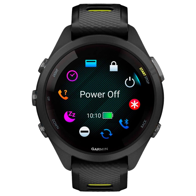 Смарт-годинник Garmin Forerunner 265S Black Bezel and Case with Black/Amp Yellow Silicone Band (010-02810-13)