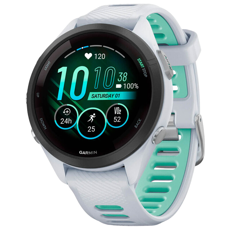 Смарт-годинник Garmin Forerunner 265S Black Bezel with Whitestone Case and Whitestone/Neo Tropic Silicone Band (010-02810-14)