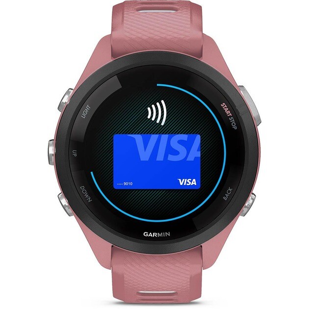 Смарт-годинник Garmin Forerunner 265S Black Bezel with Light Pink Case and Light Pink/Whitestone Silicone Band (010-02810-15)