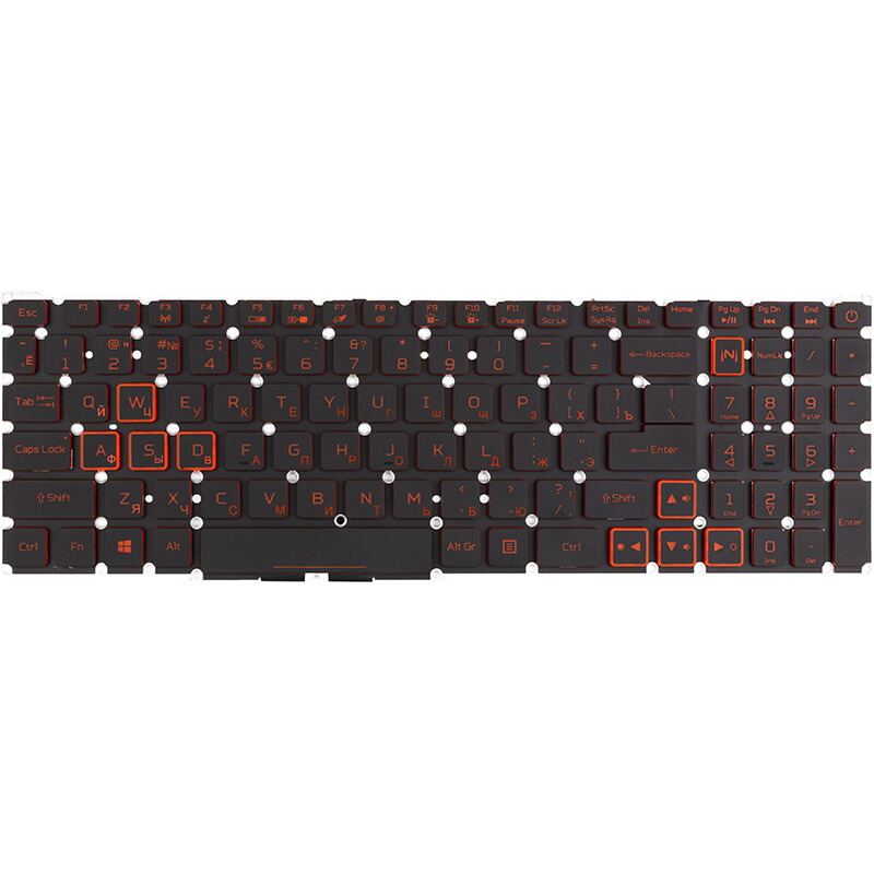 Клавіатура PowerPlant для ноутбука Acer Nitro 5 AN515-56 чорна, без фрейму, підсвітка (KB315024)