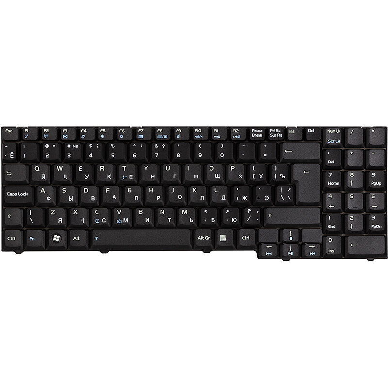 Клавиатура PowerPlant для ноутбука Asus M50, M50S черная, черный фрейм (KB315215)