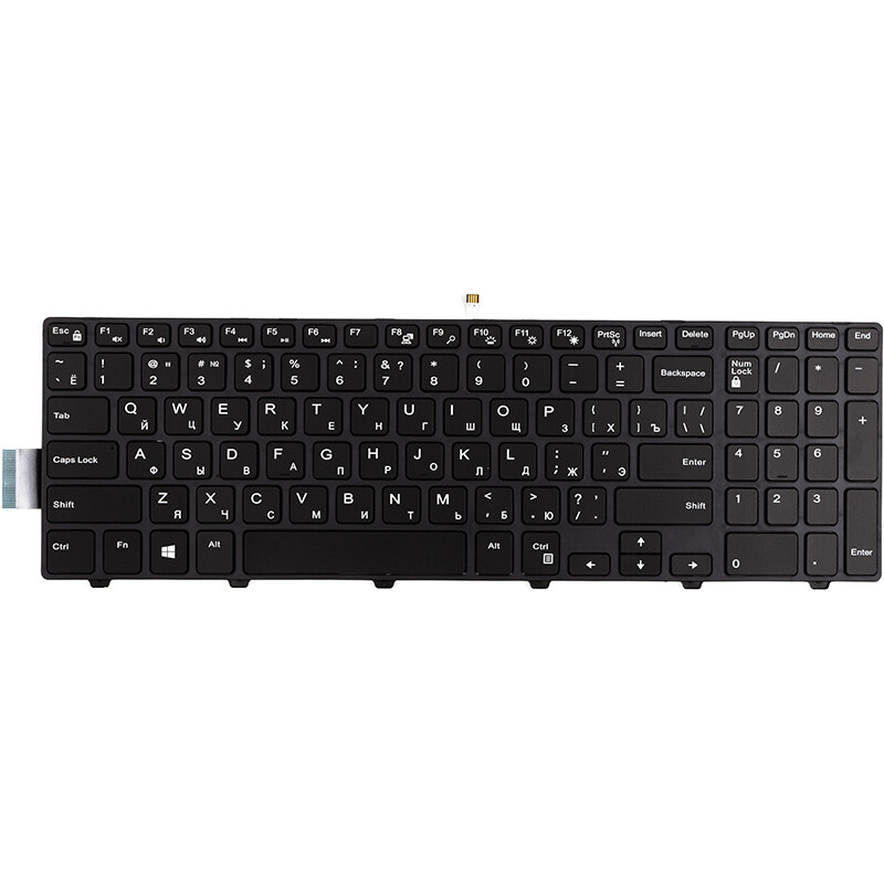 Клавіатура PowerPlant для ноутбука Dell Inspiron 15 3000 чорна, чорний фрейм, підсвічування (KB315147)