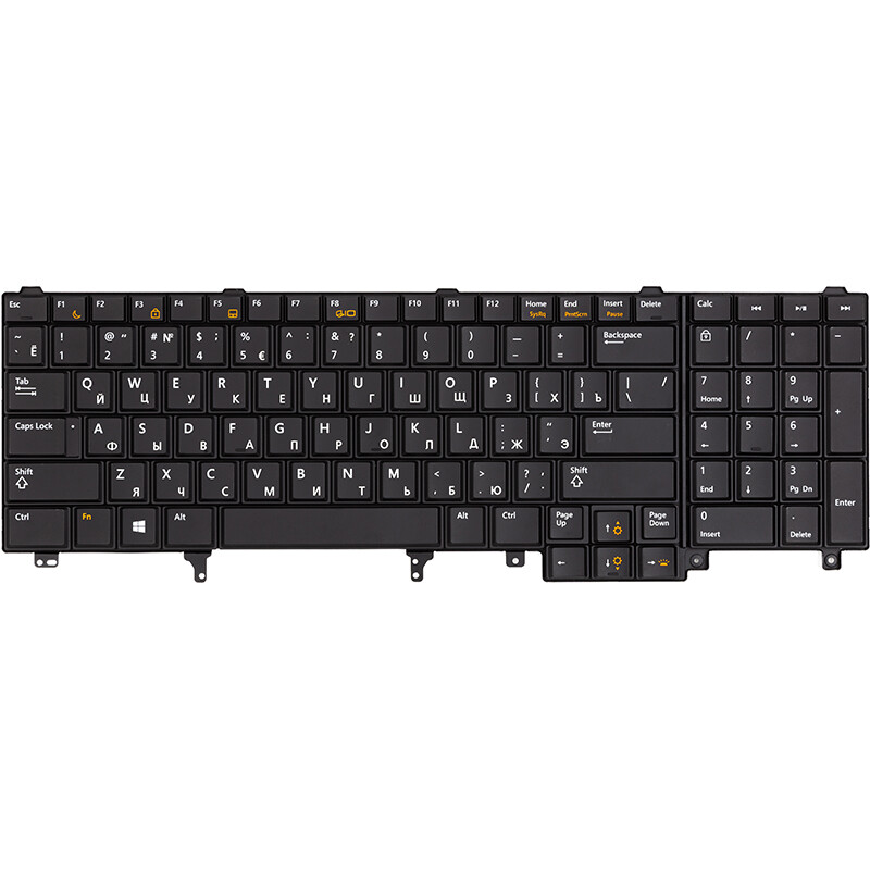 Клавиатура PowerPlant для ноутбука Dell E6520 черная, черный фрейм, подсветка (KB315048)