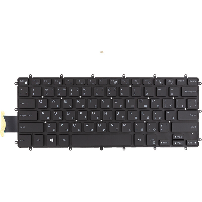 Клавіатура PowerPlant для ноутбука Dell Inspiron 5370 чорна, без фрейму, підсвічування (KB315444)