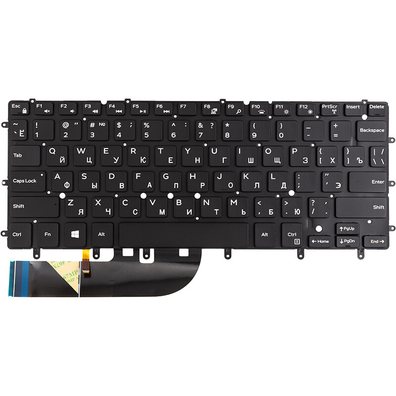 Клавіатура PowerPlant для ноутбука Dell XPS 13 9360 чорна, без фрейму, підсвічування (KB315499)