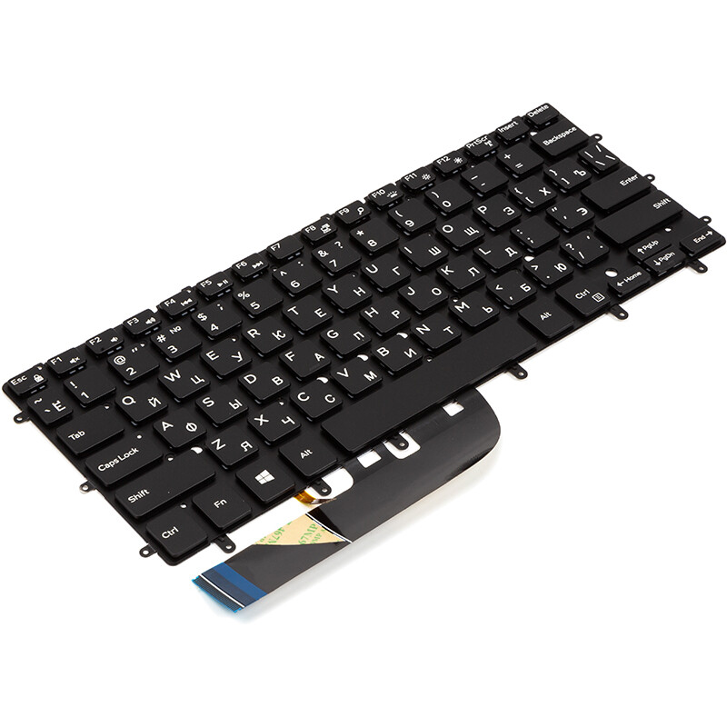 Клавіатура PowerPlant для ноутбука Dell XPS 13 9360 чорна, без фрейму, підсвічування (KB315499)