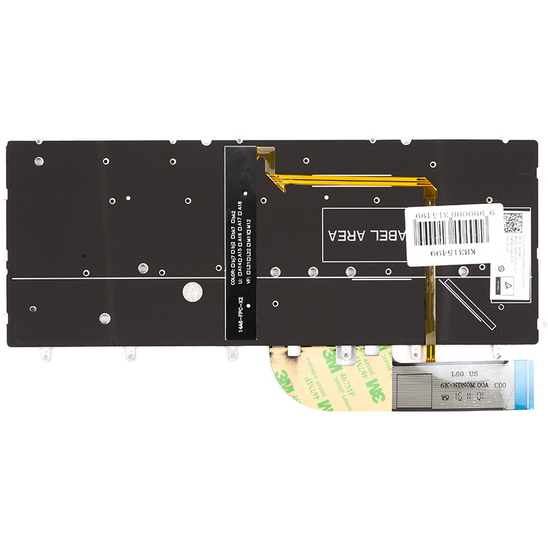 Клавіатура PowerPlant для ноутбука Dell XPS 13 9360 чорна, без фрейму, підсвічування (KB315499)