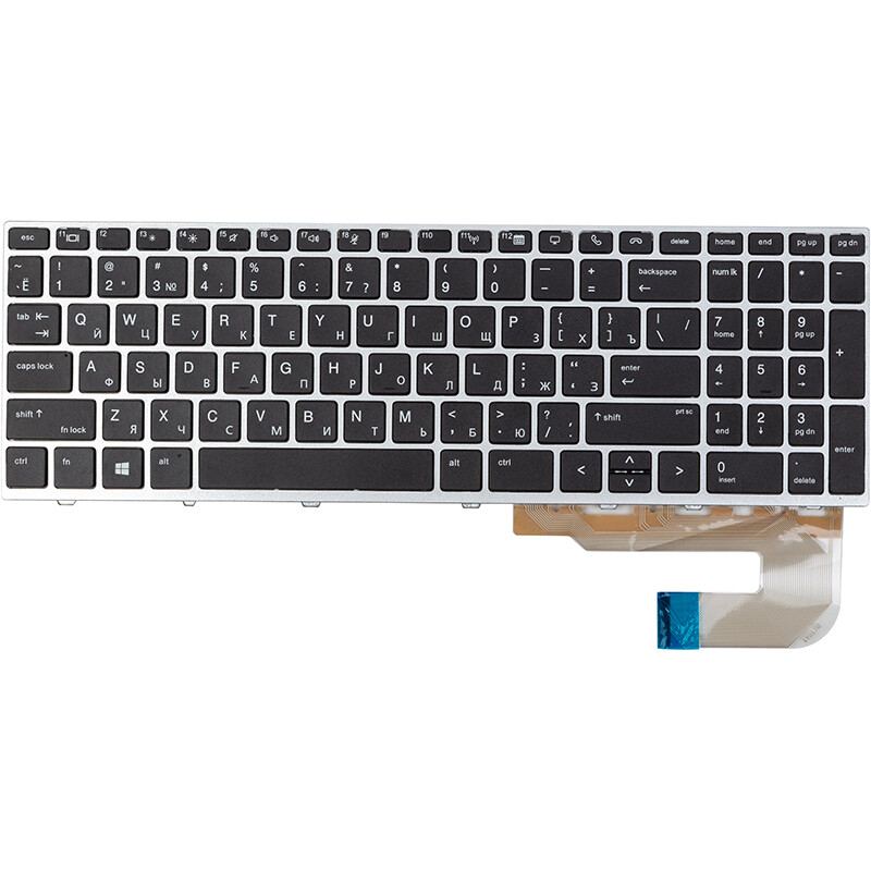 Клавиатура PowerPlant для ноутбука HP EliteBook 850 G5 черная, серый фрейм (KB314997)