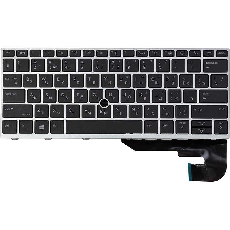 Клавіатура PowerPlant для ноутбука HP EliteBook 830 G5 чорна, сріблястий фрейм (KB315017)