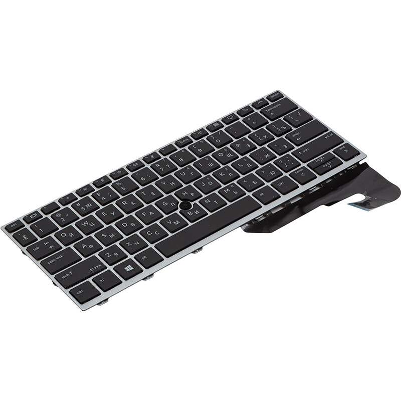 Клавіатура PowerPlant для ноутбука HP EliteBook 830 G5 чорна, сріблястий фрейм (KB315017)