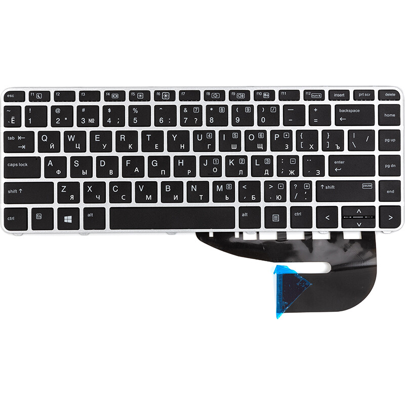 Клавиатура PowerPlant для ноутбука HP EliteBook 840 G3 черная, серебристый фрейм (KB315055)