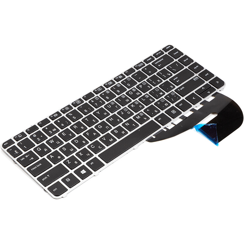 Клавиатура PowerPlant для ноутбука HP EliteBook 840 G3 черная, серебристый фрейм (KB315055)