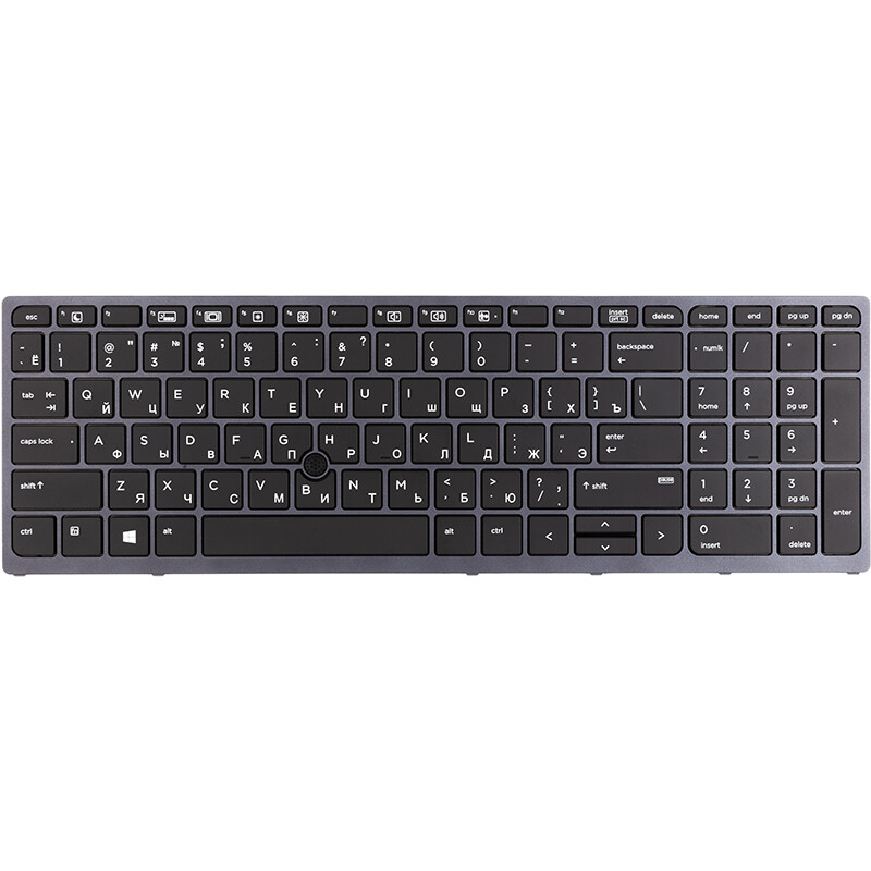 Клавіатура PowerPlant для ноутбука HP Zbook 15 G3 чорна, сірий фрейм, підсвічування (KB315109)