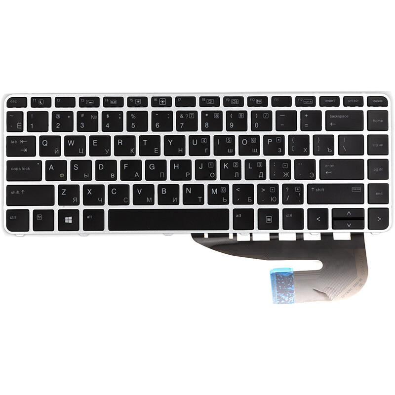 Клавіатура PowerPlant для ноутбука HP Elitebook 840 G3 чорна, сріблястий фрейм, підсвічування (KB315116)