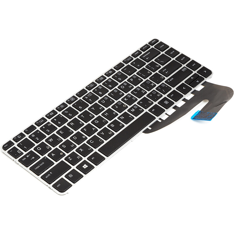 Клавіатура PowerPlant для ноутбука HP Elitebook 840 G3 чорна, сріблястий фрейм, підсвічування (KB315116)