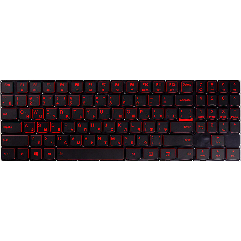 Клавіатура PowerPlant для ноутбука Lenovo Legion Y520, R720 чорна, підсвічування (KB310766)
