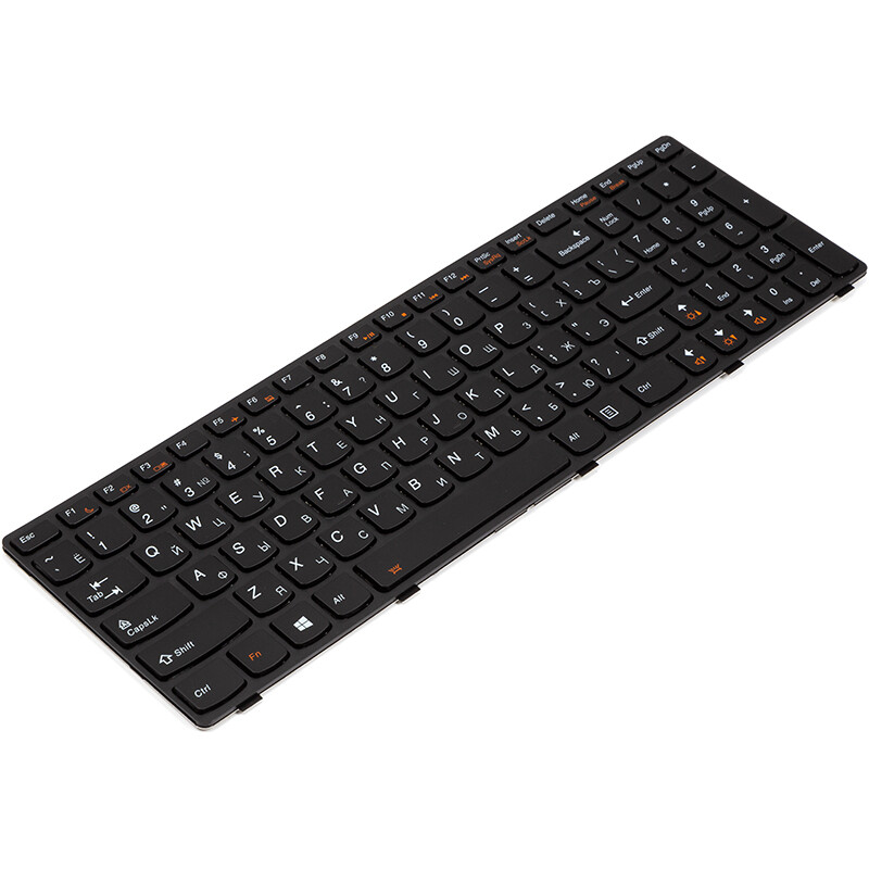 Клавіатура PowerPlant для ноутбука Lenovo Y580 чорна, чорний фрейм, підсвічування (KB315086)