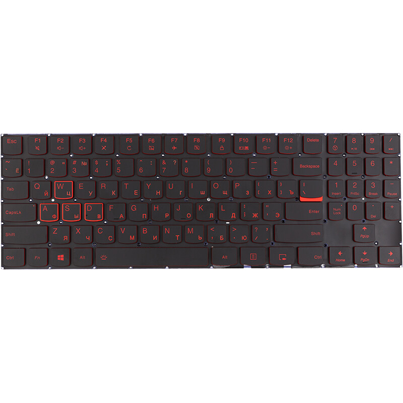 Клавіатура PowerPlant для ноутбука Lenovo Legion Y530-15ICH чорна, без фрейму, підсвічування (KB315376)