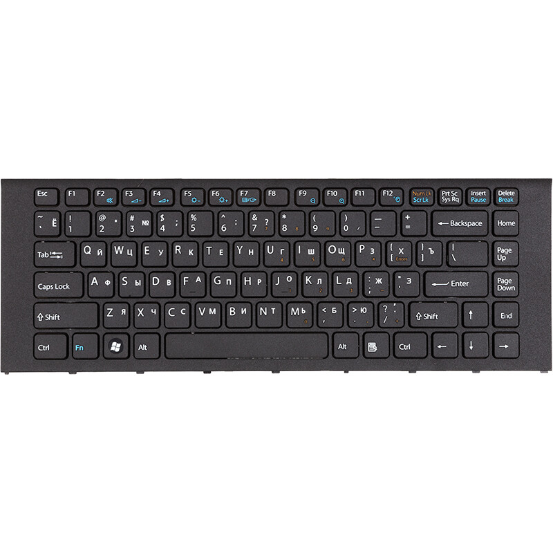 Клавіатура PowerPlant для ноутбука Sony Vaio VPC-EA чорна, чорний фрейм (KB315390)
