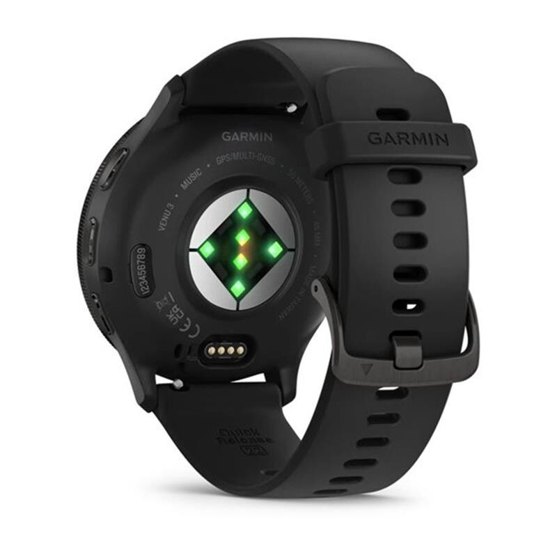 Смарт-годинник Garmin Venu 3 Slate Stainless Steel Bezel with Black Case and Silicone Band (010-02784-01)