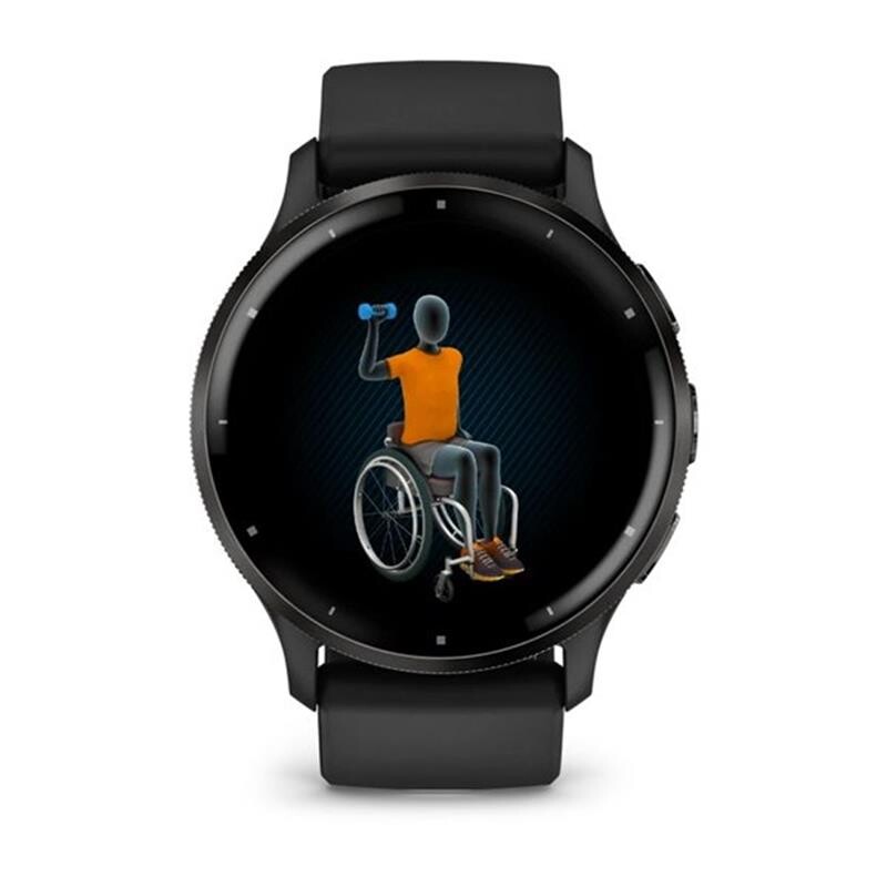 Смарт-годинник Garmin Venu 3 Slate Stainless Steel Bezel with Black Case and Silicone Band (010-02784-01)
