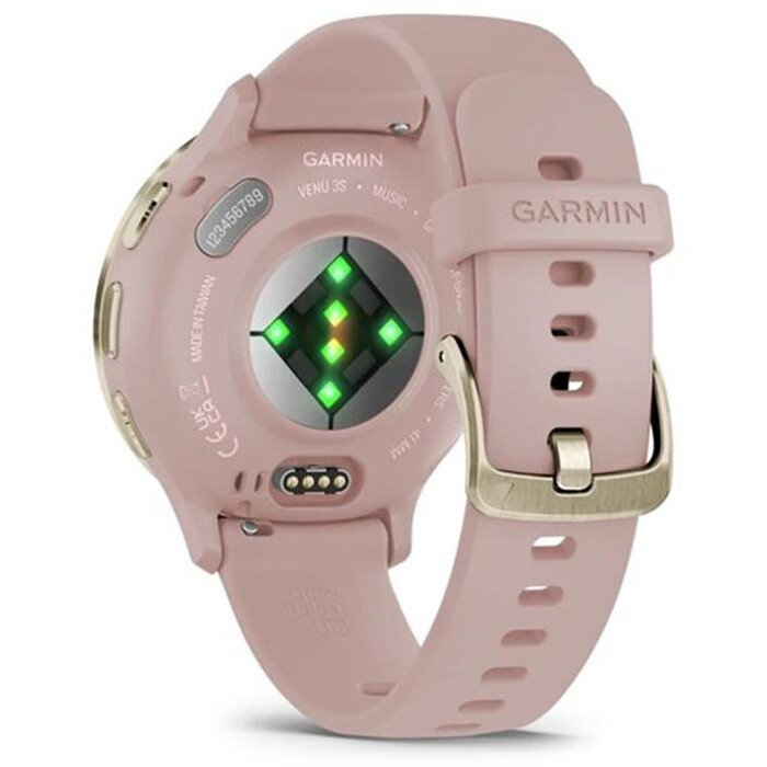 Смарт-годинник Garmin Venu 3s Soft Gold Stainless Steel Bezel with Dust Rose Case and Silicone Band (010-02785-03)