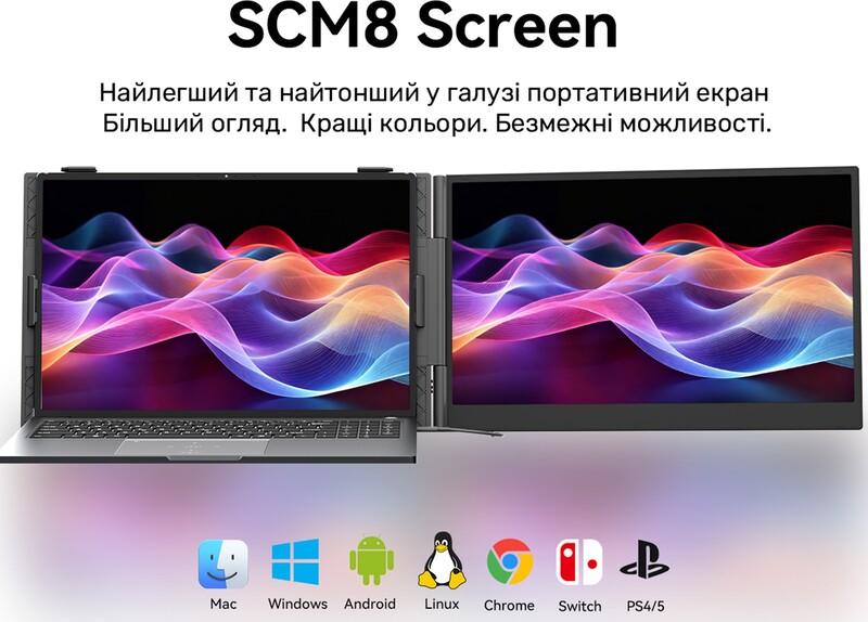 Монітор портативний Blackview 15.3" SCM8 Single Screen (BVSCM8) IPS Grey