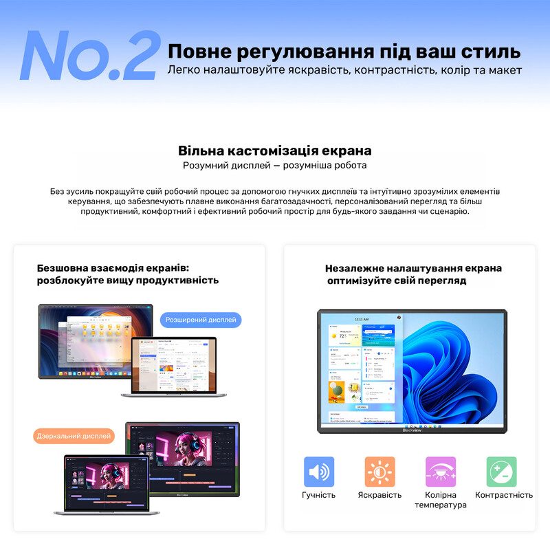 Монітор портативний Blackview 16" Table 9 (BVTABLE9) IPS Black