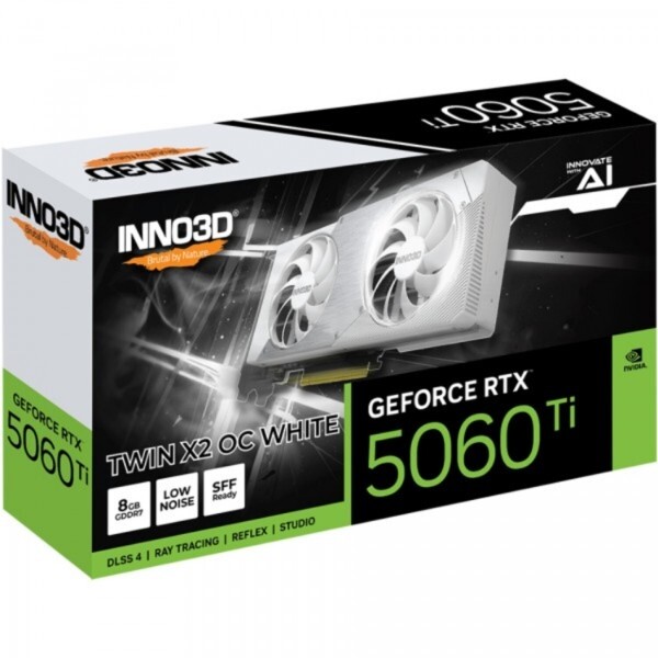 Вiдеокарта GF RTX 5060 Ti 8GB GDDR7 Twin X2 OC White Inno3D (N506T2-08D7X-193075W)