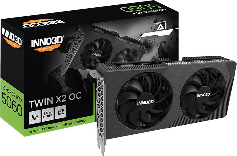 Вiдеокарта GF RTX 5060 8GB GDDR7 Twin X2 OC V2 Inno3D (N50602-08D7X-195071N)