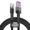 Фото - Кабель Baseus Cafule HW QC USB-USB-C, 40W 1м Gray/Black (CATKLF-PG1) | click.ua