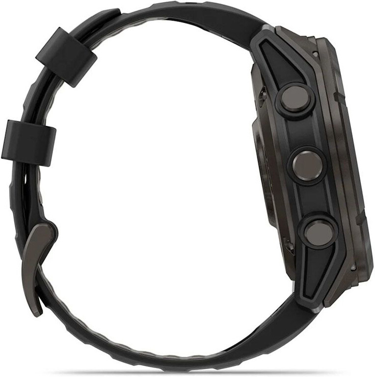 Смарт-годинник Garmin Fenix 8 51mm MicroLED Sapphire Titanium Carbon Gray with Black and Pebble Grey Silicone Band (010-03380-05)