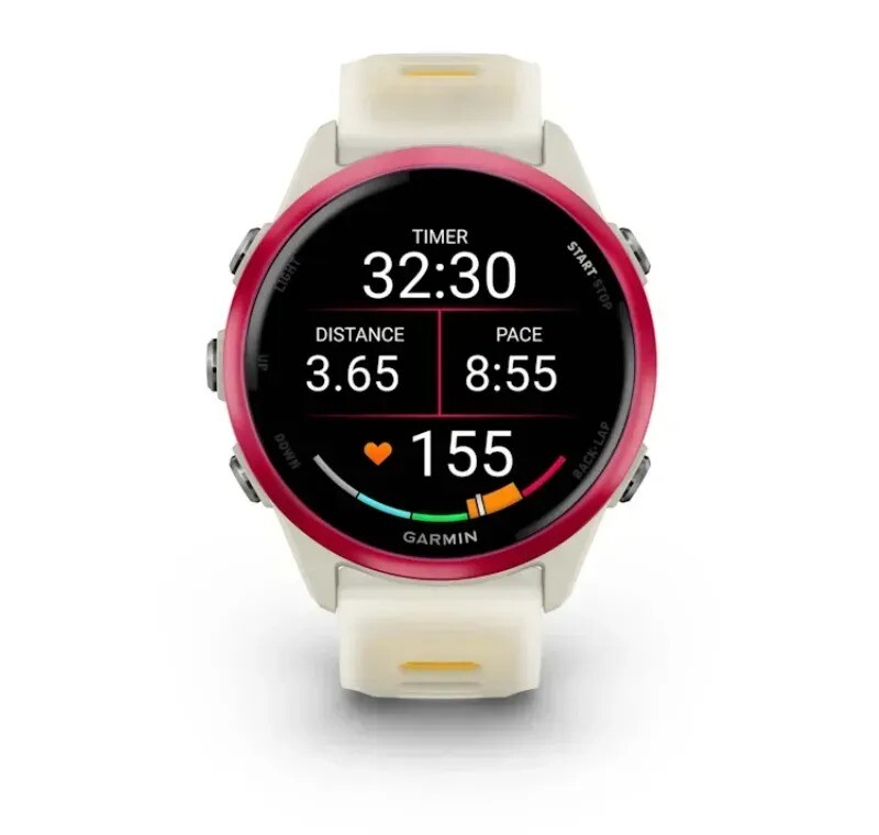 Смарт-годинник Garmin Forerunner 570 42mm Raspberry Aluminum with Translucent Bone/Mango (010-02970-02)