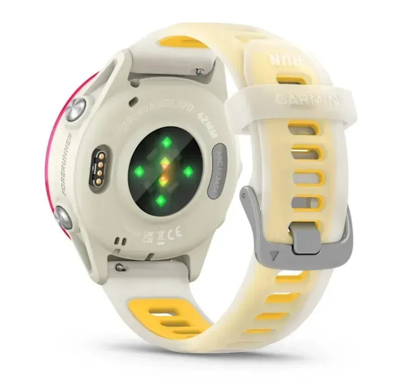 Смарт-годинник Garmin Forerunner 570 42mm Raspberry Aluminum with Translucent Bone/Mango (010-02970-02)