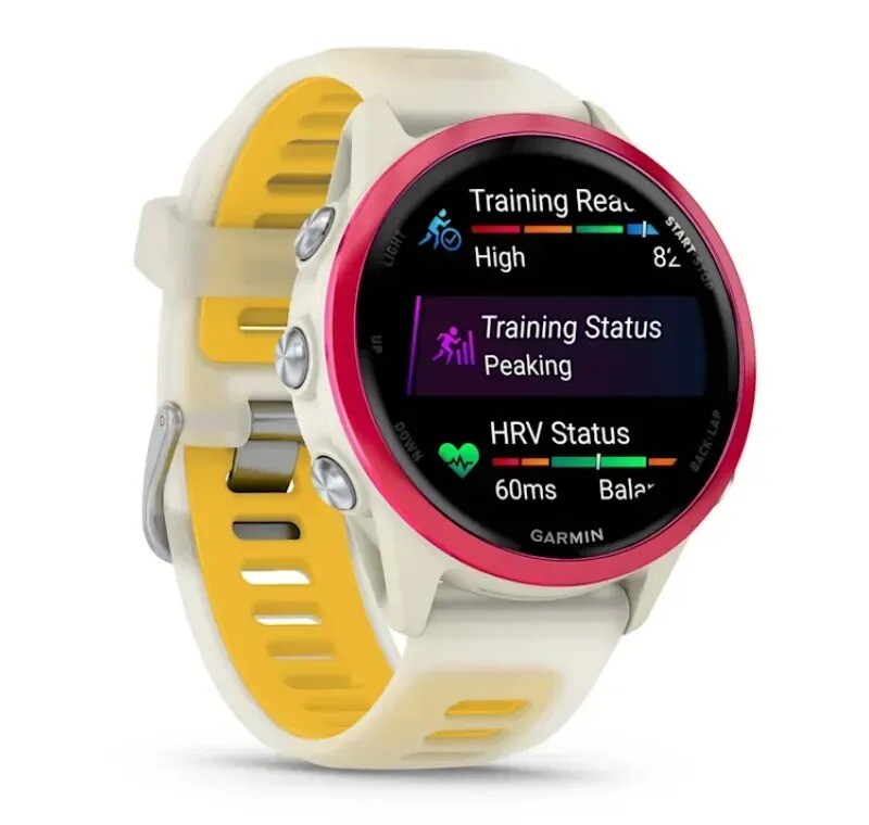 Смарт-годинник Garmin Forerunner 570 42mm Raspberry Aluminum with Translucent Bone/Mango (010-02970-02)