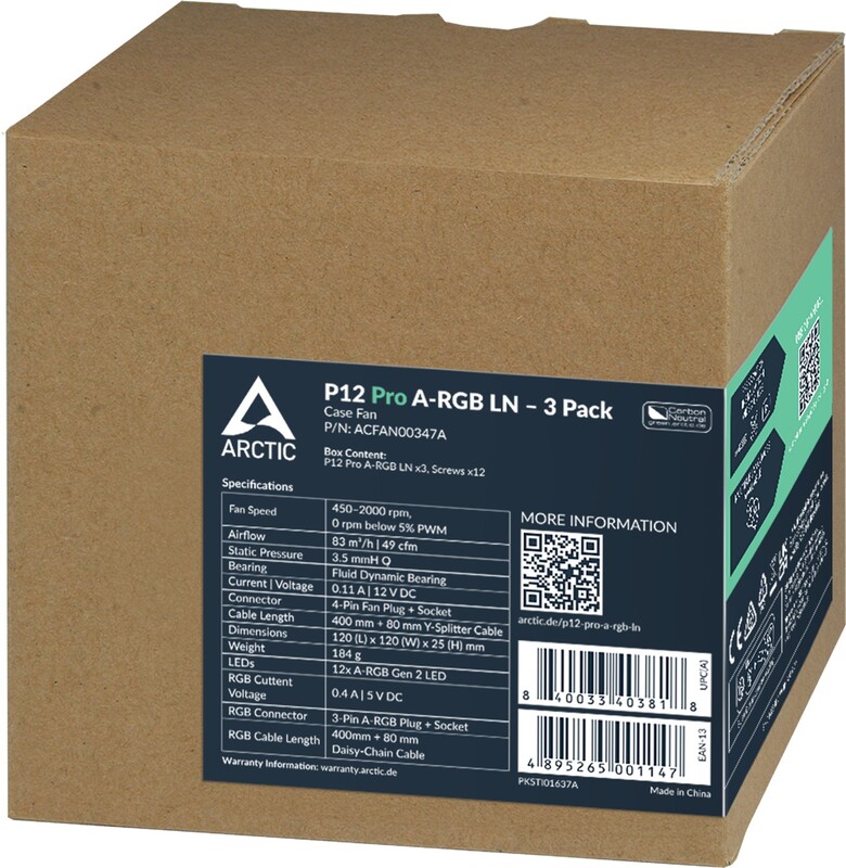 Вентилятор Arctic P12 Pro A-RGB LN – 3 Pack (ACFAN00347A)