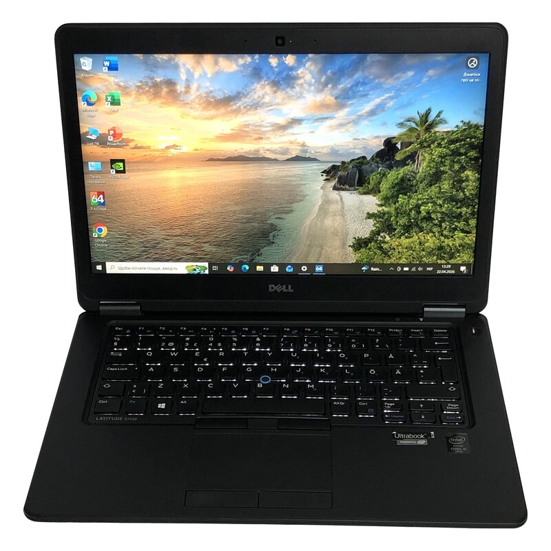 Ноутбук Dell Latitude E7450 / 14" FullHD IPS / i5-5300U / 8GB / 128GB SSD / NVidia GeForce 840M, 2GB / Win10Pro / Backlight - Б/в